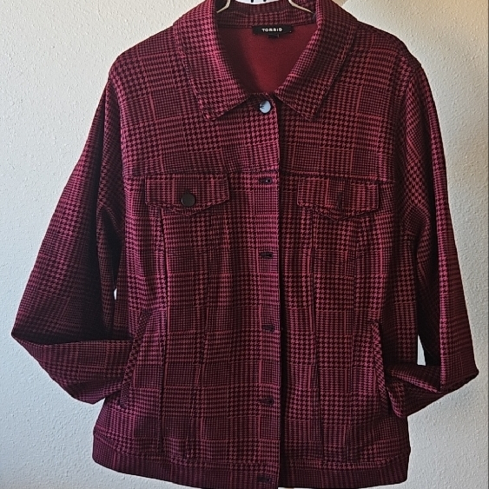 Torrid Red Plaid Jacket